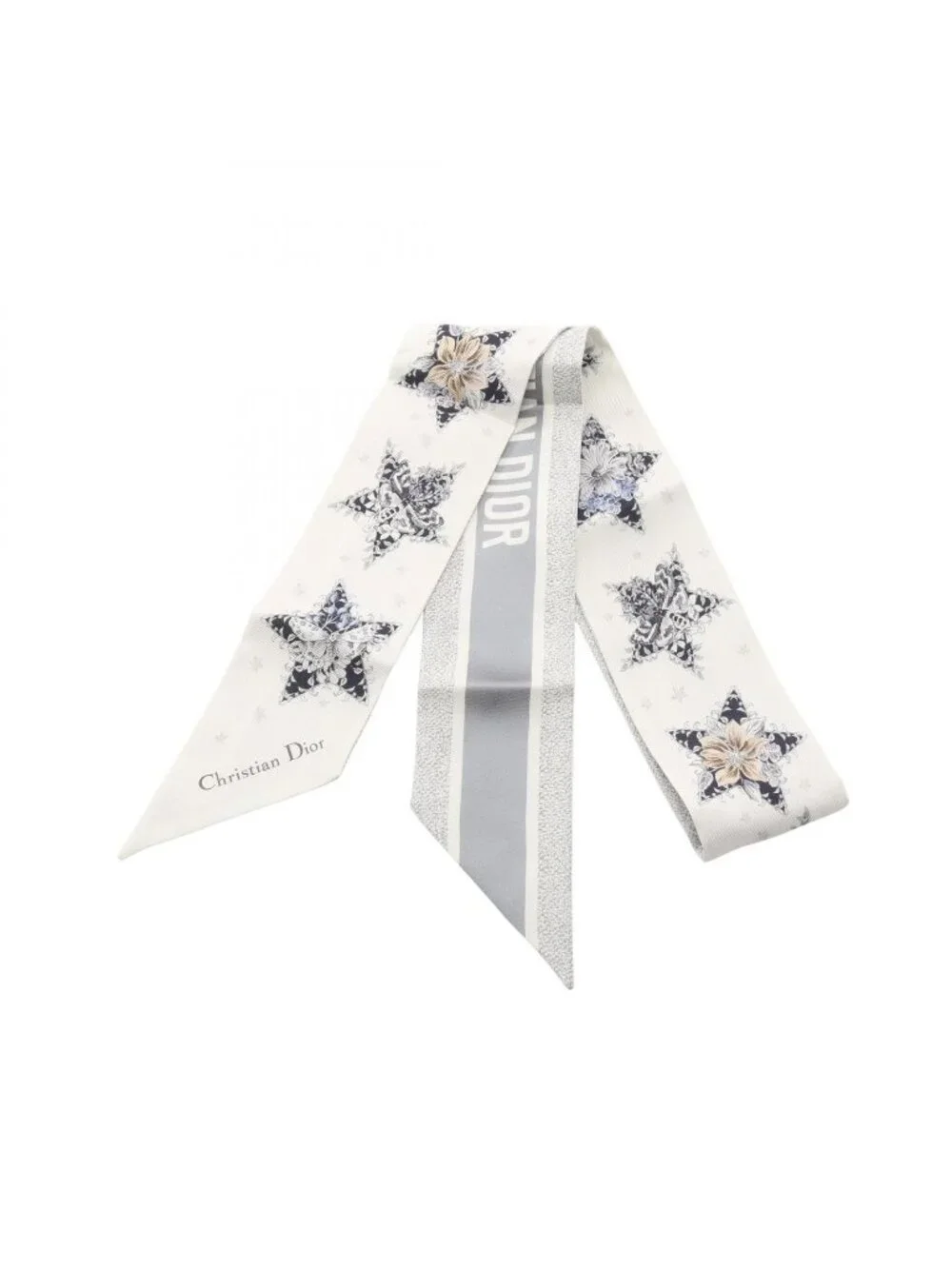 Dior Scarf Mitzah Lucky Star Ribbon Silk